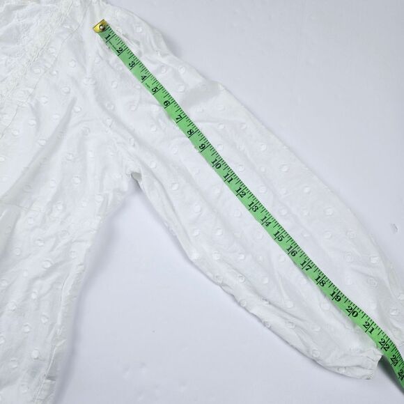 Torrid Clip Dot Mixed Eyelet Yoke Detail Top White - Women's 1X - Picture 9 of 9